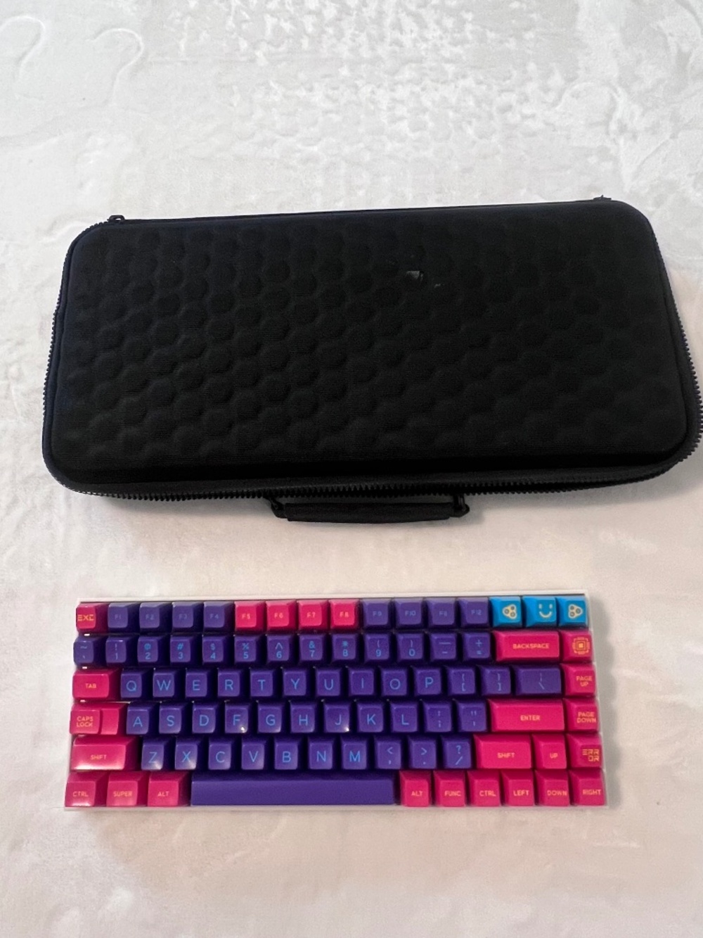 Custom 65% Mechanical Gaming Keyboard w/ Hard Carry Case, USB Cable & Keycap Pul